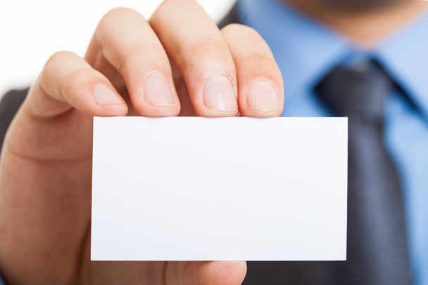 Man showing blank business card - Foto, Imagem