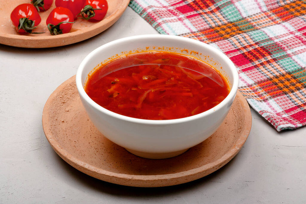 Traditional Ukrainian soup called borsch - Foto, Imagem
