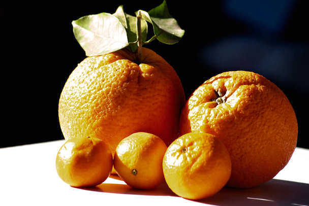Bio-Orangen und Clementinen im Freien - Foto, Bild