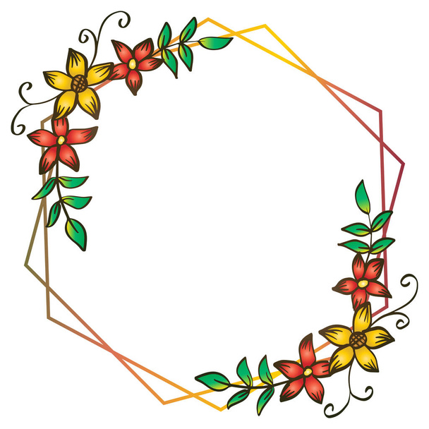 Doodle frame elements with flowers - Vettoriali, immagini