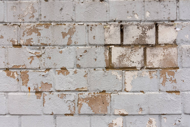 an old gray worn brick wall - 写真・画像