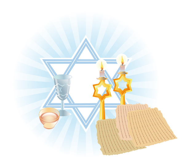 Sacral meal on Pesakh ( Passover) - Vector, Image