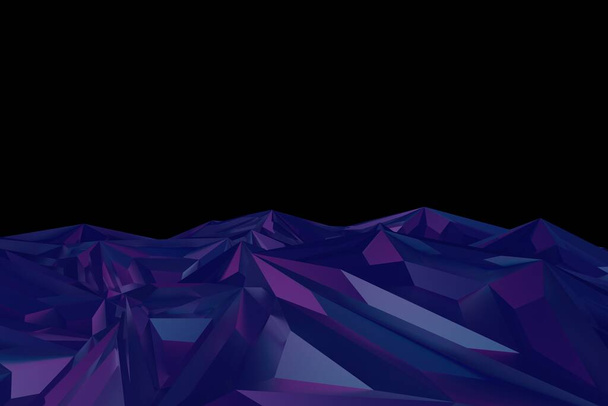 Blue violet pink low poly crystals background 3d generated. abstract irregular polygonal background - triangle low poly pattern - vibrant Blue violet pink  color background. - Photo, Image