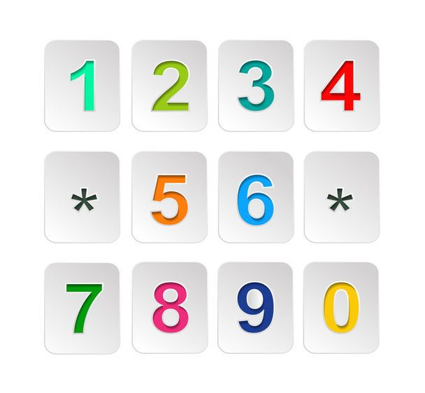 Colour Numbers set .Vector illustration. - Vector, Imagen