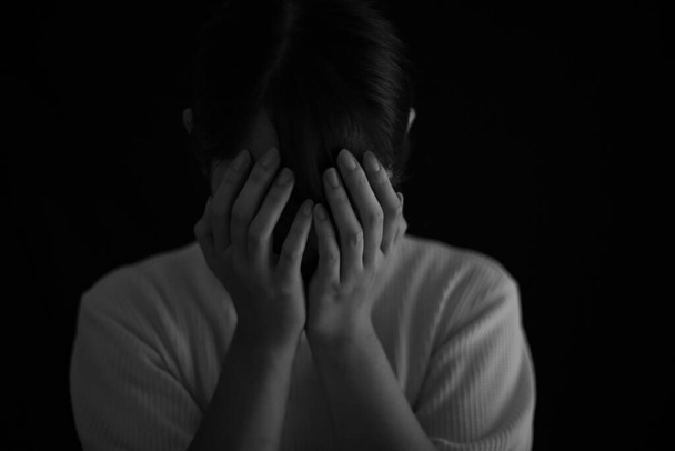 sad asian woman  crying indoors - Foto, Imagem