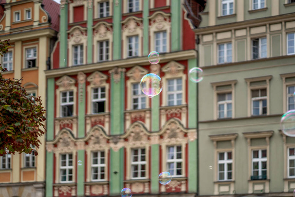 Pazar Meydanında Sabun Baloncukları - Wroclaw, Polonya - Fotoğraf, Görsel