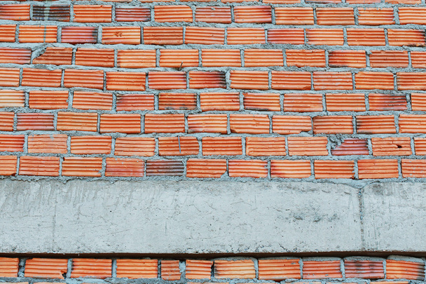 mur z cegły w dzielnicy mieszkalnej budynku budowy - Zdjęcie, obraz