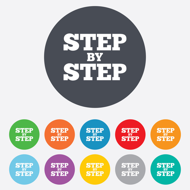 Step by step sign icon. Instructions symbol. - Διάνυσμα, εικόνα