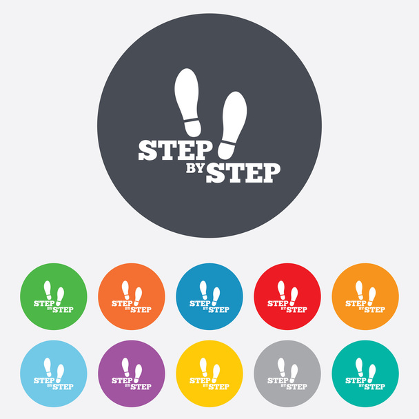 Step by step sign icon. Footprint shoes symbol. - Διάνυσμα, εικόνα