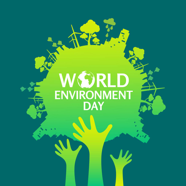 World environment day logo design template  - Vektör, Görsel