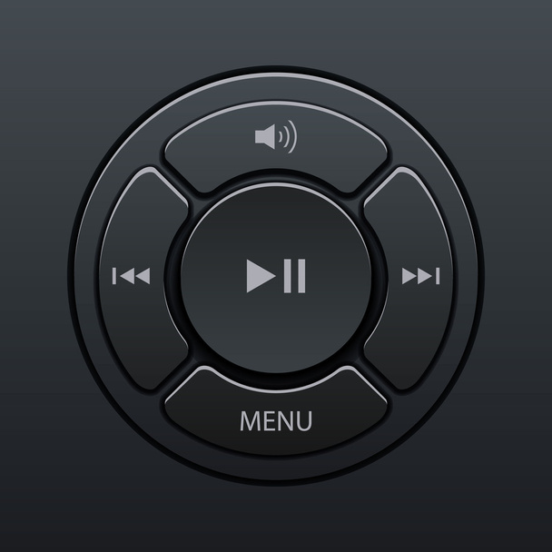 Vector interface design elements for music player icons - Vector, Image