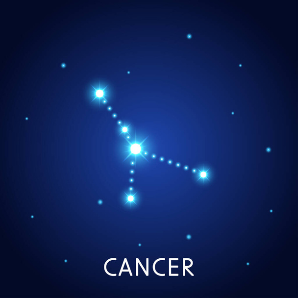 Astrological zodiac Cancer. 12 zodiac symbol. Astronomy occult symbol with zodiac sign. - Wektor, obraz