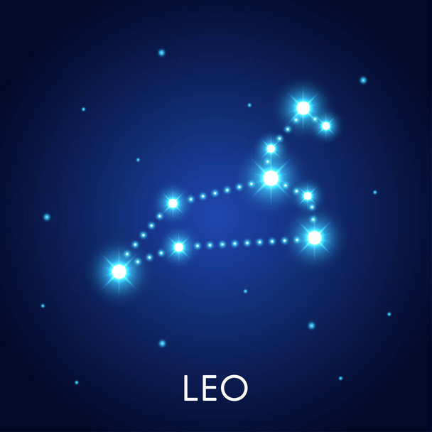 Astrological zodiac Leo. 12 zodiac symbol. Astronomy occult symbol with zodiac sign. - Vektör, Görsel