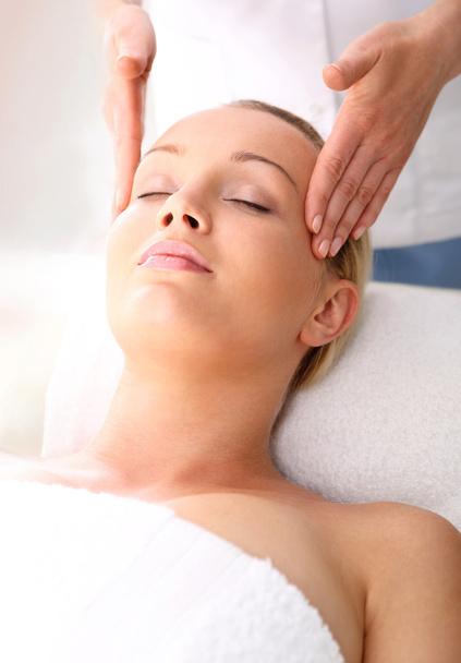 Spa -  woman at face massage - Фото, изображение