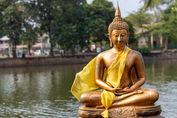 Estatuas de Buda en el Templo Seema Malaka, Colombo, Sri Lanka
. - Foto, imagen