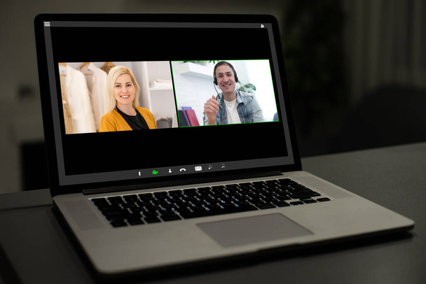 Video conference concept. Telemeeting. Videophone. Teleconference. - Photo, Image