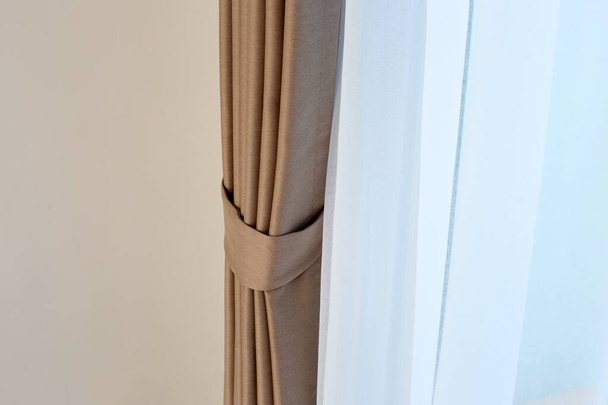 Κουρτίνες πόρτα ή παράθυρο, διακόσμηση δωματίου εσωτερικό - Φωτογραφία, εικόνα