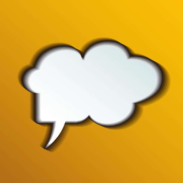 Vibration of speech bubble.Speech cloud on yellow background. - Vector, imagen