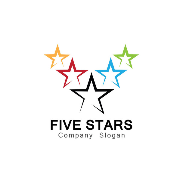 Viisi Tähteä Logo Symbol suunnittelu kuvitus - Vektori, kuva