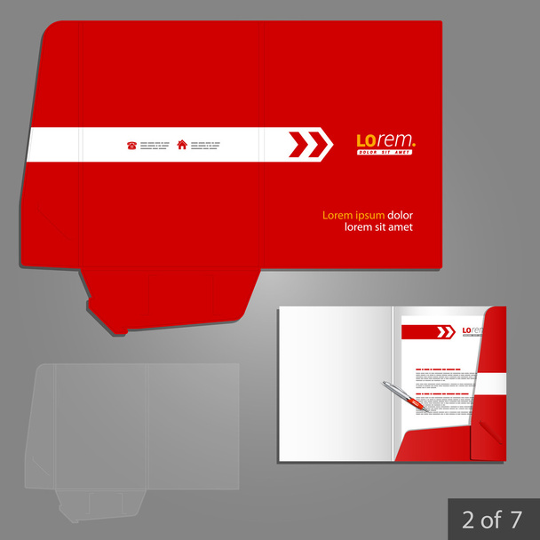 Corporate identity. Editable corporate identity template. Folder template design - Vetor, Imagem