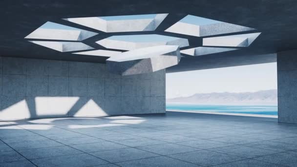 Abstrakcyjne tło budynków betonowych, renderowanie 3d. - Materiał filmowy, wideo