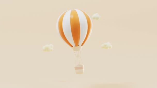 Animación del lazo del globo de aire caliente de la historieta, representación 3d. - Metraje, vídeo