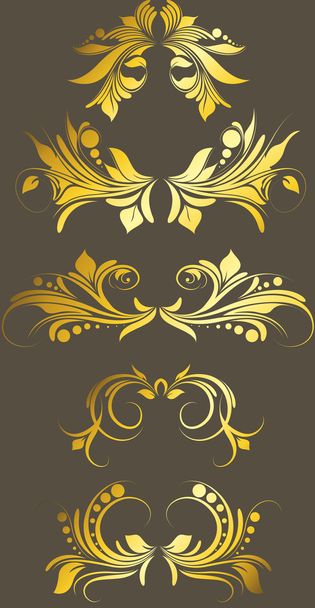 Golden Flourish Set - Vector, Image