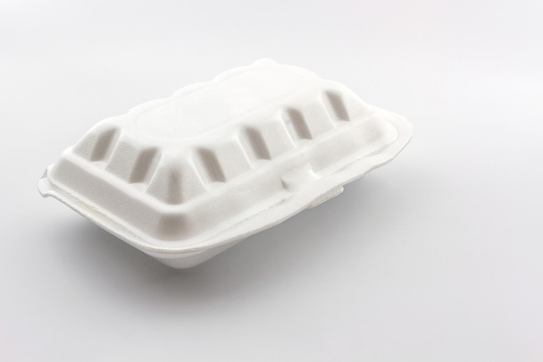 White styrofoam box. - Zdjęcie, obraz