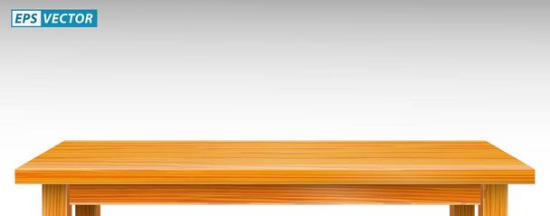 realistyczny drewniany blat sosnowy izolowany lub brązowy drewniany blat stołu lub montażowy wyświetlacz tabeli szczegółowo. Wektor eps - Wektor, obraz