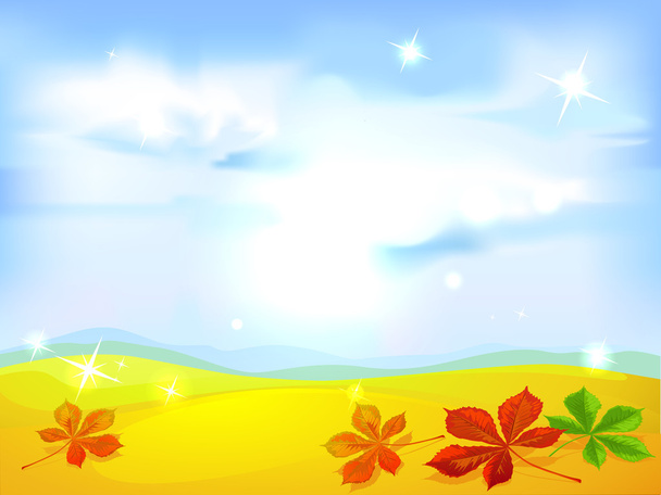 autumn landscape background - vector illustration - Vector, Imagen