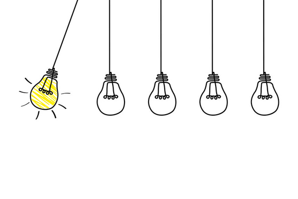 Bonne idée. Bannière idée d'ampoule concept, concept créatif ampoule dessinée pour le stock. Style plat. Illustration vectorielle - Vecteur, image