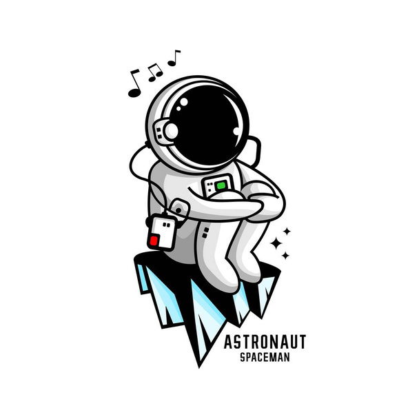 dibujos animados astronauta ilustración vector, vector niño astronauta - Vector, imagen
