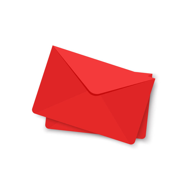 Liebesbrief. Weiße Karte mit rotem Papierumschlag-Attrappe-Vektor. Freiraum für Text. Kopierraum. Valentinskartenvektor. - Vektor, Bild