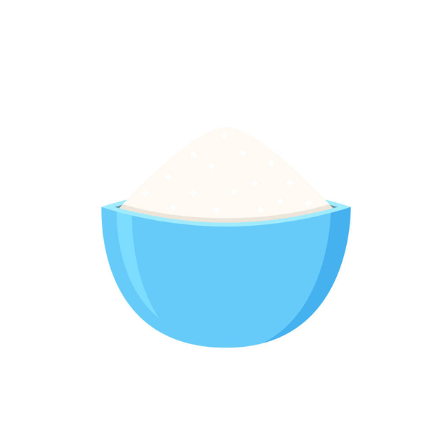 Cup with Sugar. Illustration for bars and restaurants. Sugar in blue cup vector. - Vector, Image