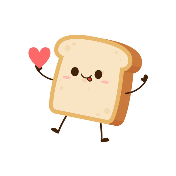 Bread character design. Bread on white background. - Vector, Imagen