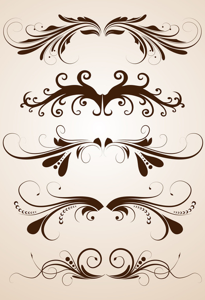 Set Of Isolated Celebrated Floral Elements - Vector, Image