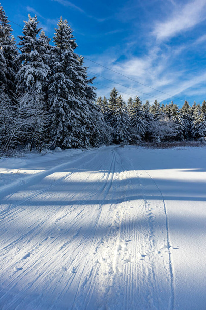 Weer een winterwandeling langs de Rennsteig in het mooiste Winterwunderland - Duitsland - Foto, afbeelding