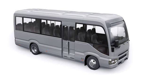 都市部と旅行のための郊外のための小さなバス。デザインや広告のための空のボディを持つ車。3Dイラスト. - 写真・画像