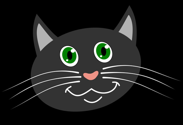 A cat's head smiling - Vector, Image