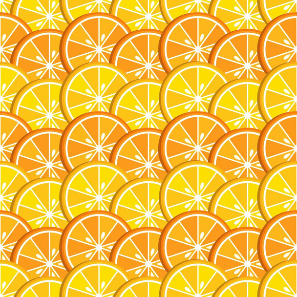 Background with slices of citrus, lemon and orange. Fruits bright composition. Good for branding, decoration of food package, cover design, decorative print, background. - Vektor, obrázek