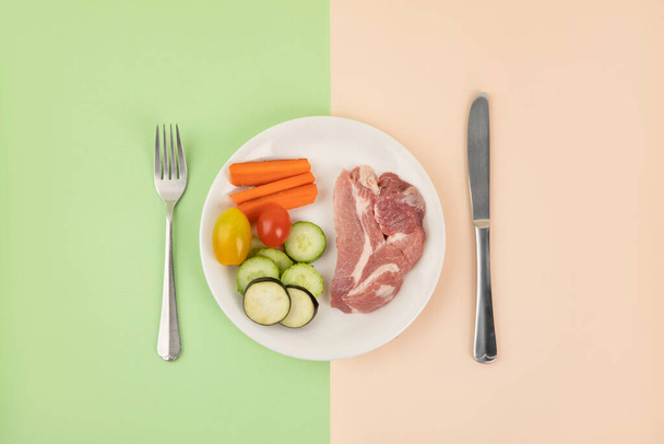 vegetáriánus és vegán ételek kreatív koncepciója - Fotó, kép