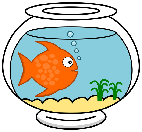 Риба в її акваріумі
 - Вектор, зображення