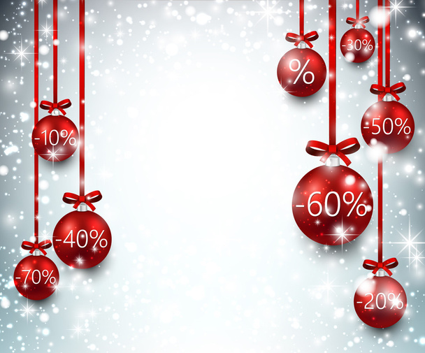 Sale background with christmas balls.  - Вектор,изображение