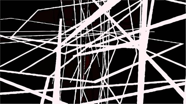 ilustração 3d em estilo cômico - Gráficos de movimento abstrato em fundo preto com linhas brancas cruzadas criss - Foto, Imagem