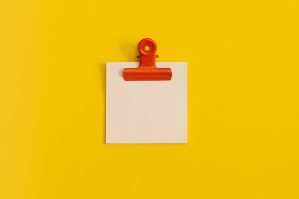 Mock up sticky notes on yellow background. Business concept, strategy, planning - Foto, Imagen