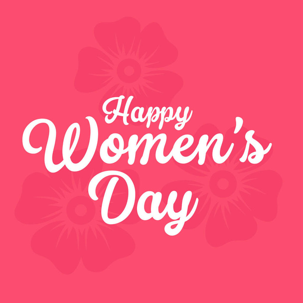 International women's day concept design. 8 March vector holiday illustration. Happy womens day greeting calligraphy elegant text template. - ベクター画像