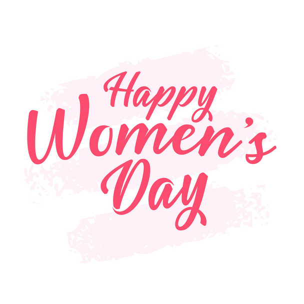 International women's day concept design. 8 March vector holiday illustration. Happy womens day greeting calligraphy elegant text template. - Vektör, Görsel
