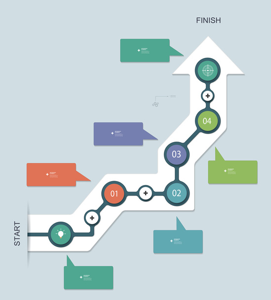 Infografik Timeline Design Schritt für Schritt Vorlage - Vektor, Bild