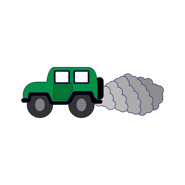 Isolated car icon with smok Pollution concept Vector - ベクター画像