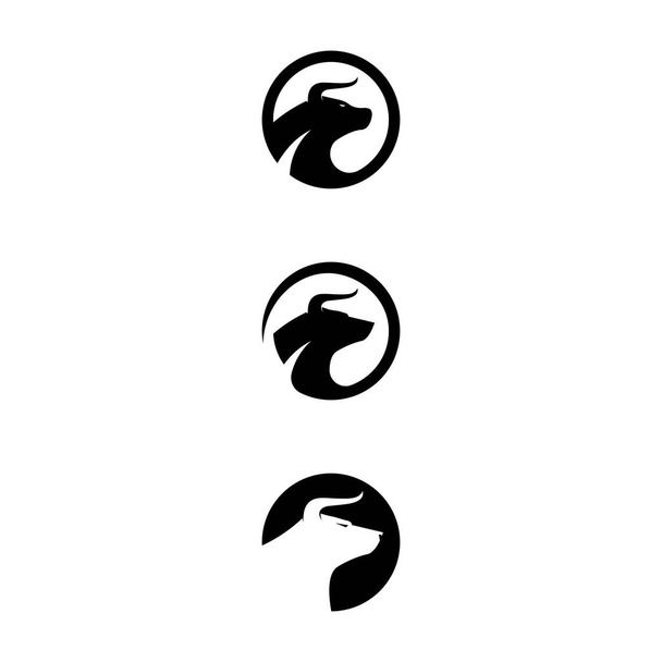 Bull e búfalo cabeça vaca animal mascote logotipo vetor de design para o esporte chifre búfalo animal mamíferos cabeça logotipo selvagem matador - Vetor, Imagem